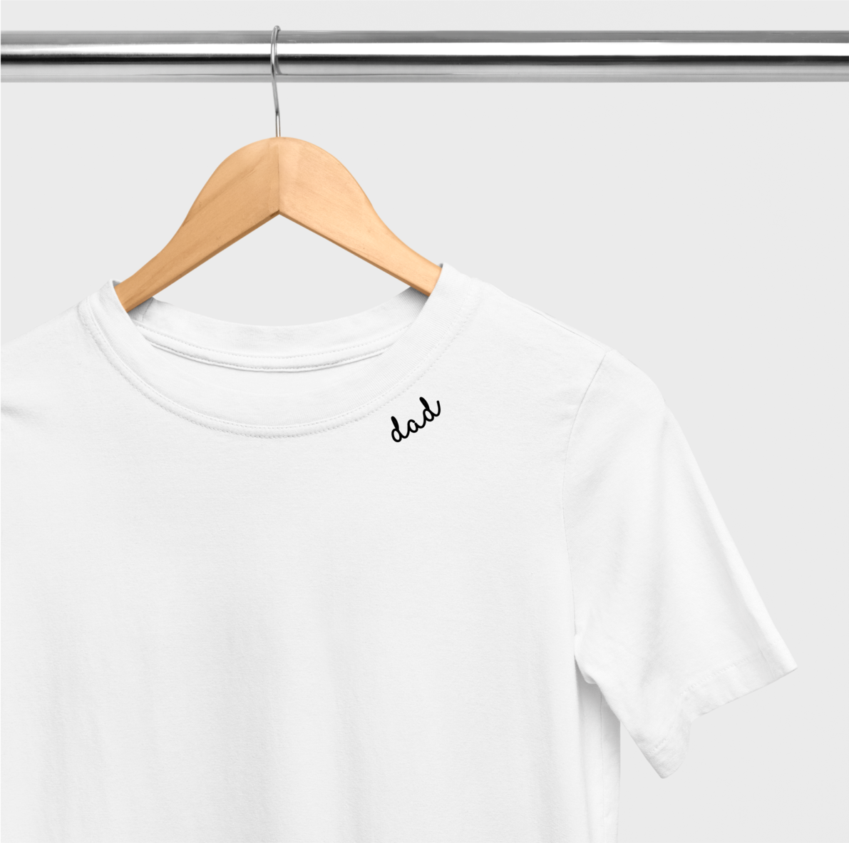 Embroidered Collar Organic Cotton T-shirt "Dad"